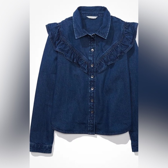 AE Oversized Denim Western Shirt - Picture 3 of 4